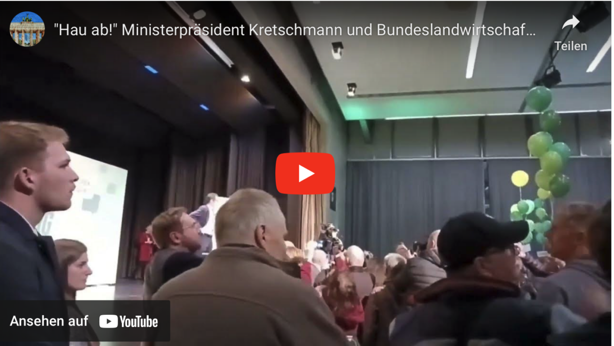 „Hau ab!“ Ministerpräsident Kretschmann und Bundeslandwirtschaftsminister Özdemir in Erlenbach, BaWü