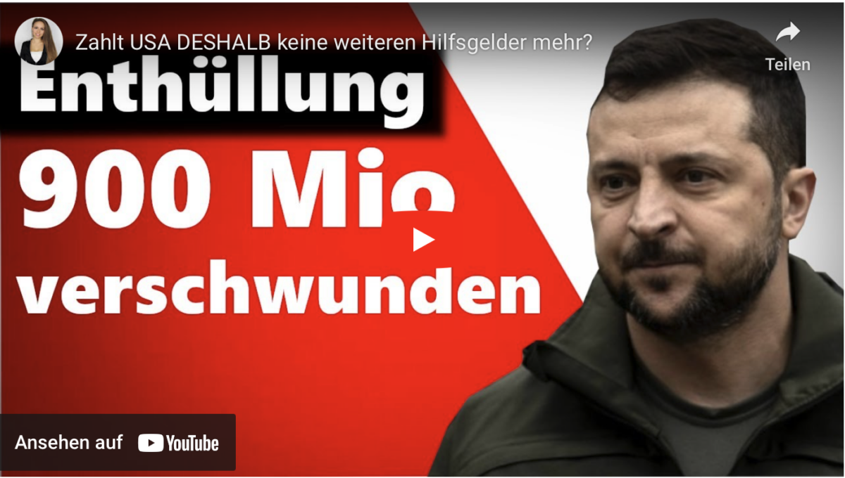 900 Millionen in Ukraine verschwunden! Zahlt USA DESHALB keine weiteren Hilfsgelder mehr?