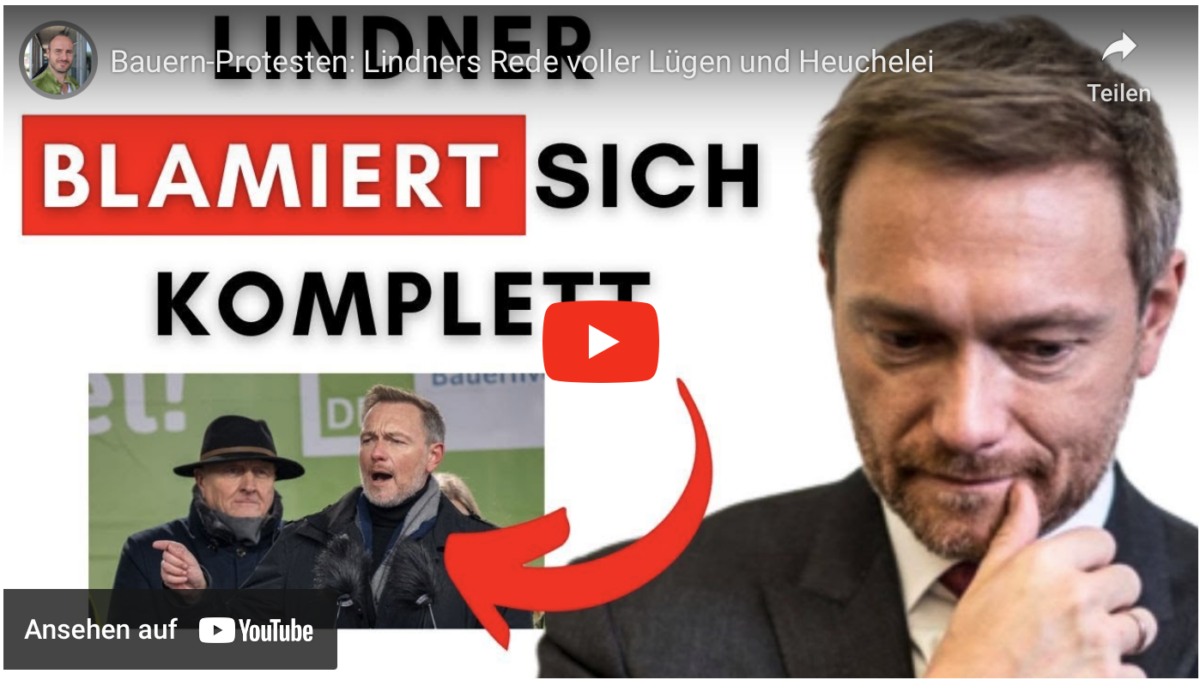 Bauern-Protesten: Lindners Rede voller Lügen und Heuchelei!
