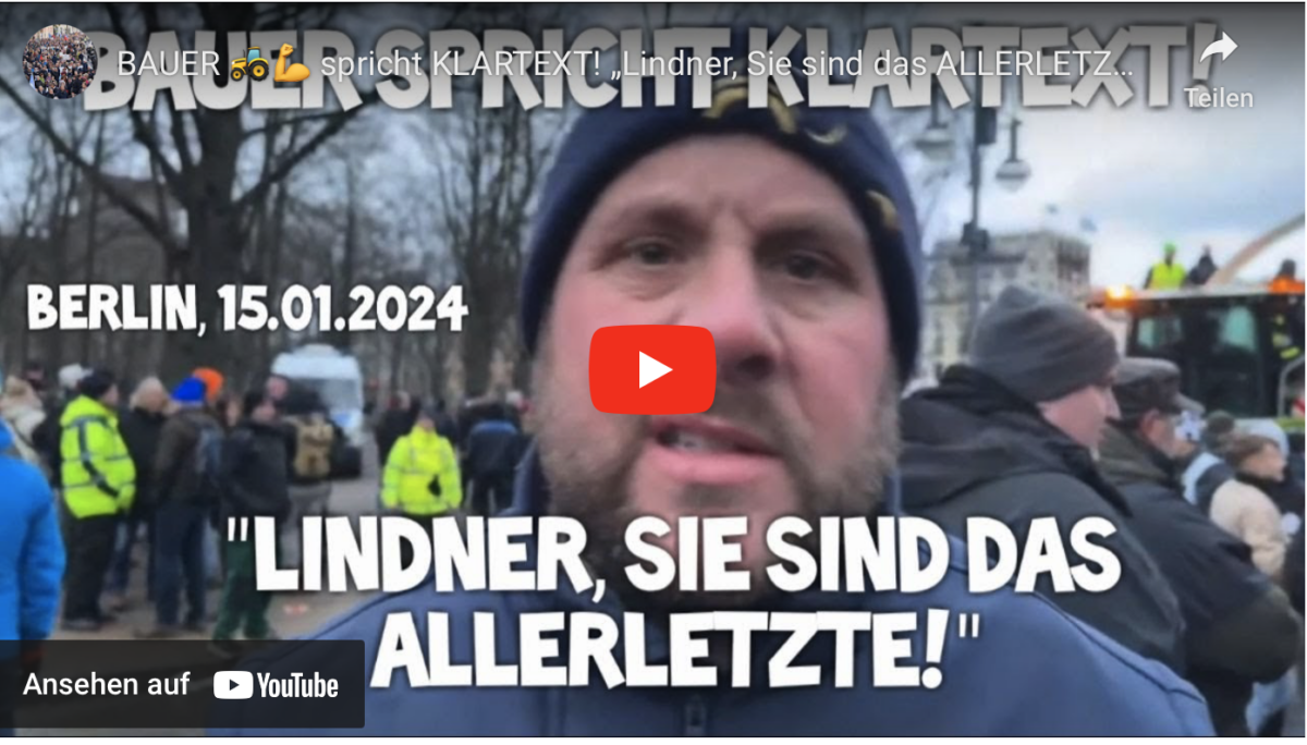 BAUER spricht KLARTEXT! „Lindner, Sie sind das ALLERLETZTE!“ Bauernprotest Berlin 15.01.2024