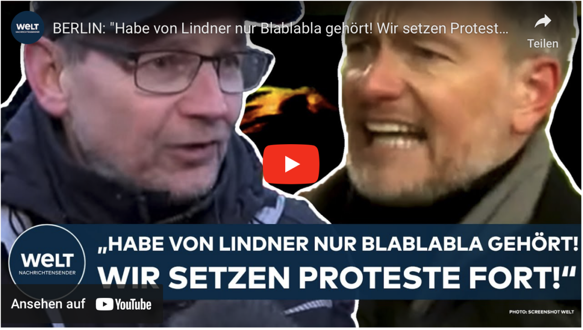 BERLIN: „Habe von Lindner nur Blablabla gehört! Wir setzen Proteste fort“ Klartext der freien Bauern