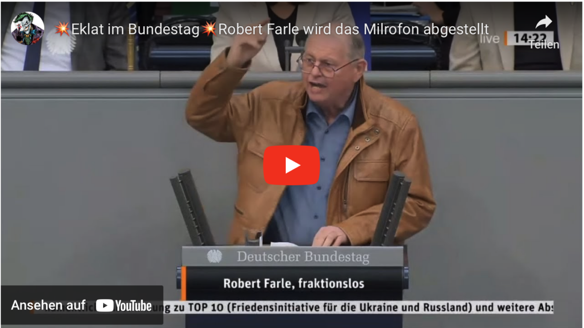 Eklat im BundestagRobert Farle wird das Milrofon abgestellt