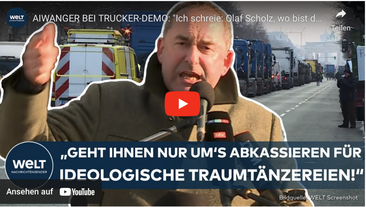 AIWANGER BEI TRUCKER-DEMO: „Ich schreie: Olaf Scholz, wo bist du denn?!“ – Heftige Kritik an Ampel