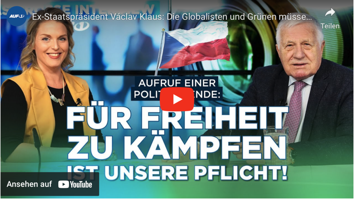 Ex-Staatspräsident Václav Klaus: Die Globalisten und Grünen müssen gestoppt werden!
