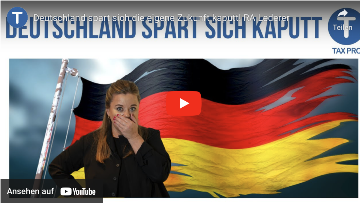 Deutschland spart sich die eigene Zukunft kaputt! RA Lederer