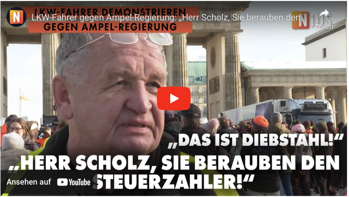 LKW-Fahrer gegen Ampel-Regierung: „Herr Scholz, Sie berauben den Steuerzahler, das ist Diebstahl!“