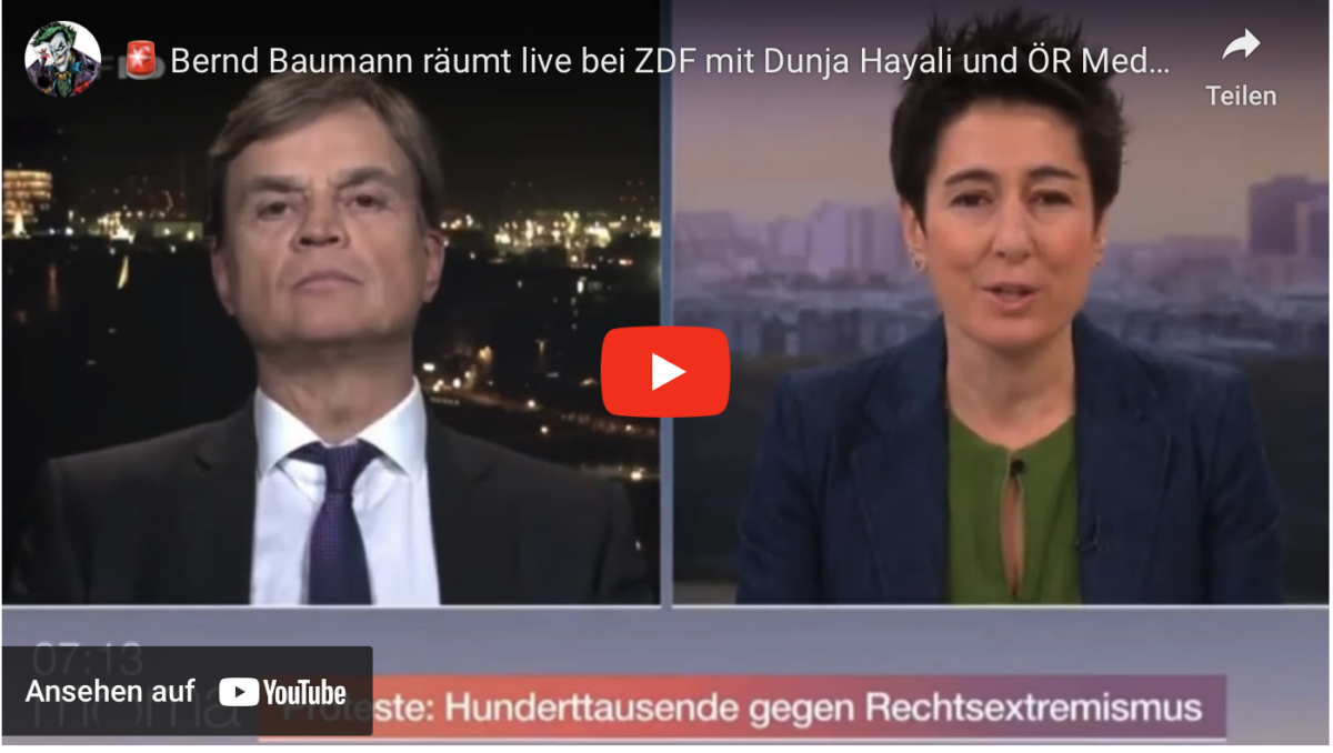 Bernd Baumann räumt live bei ZDF mit Dunja Hayali und ÖR Medien auf