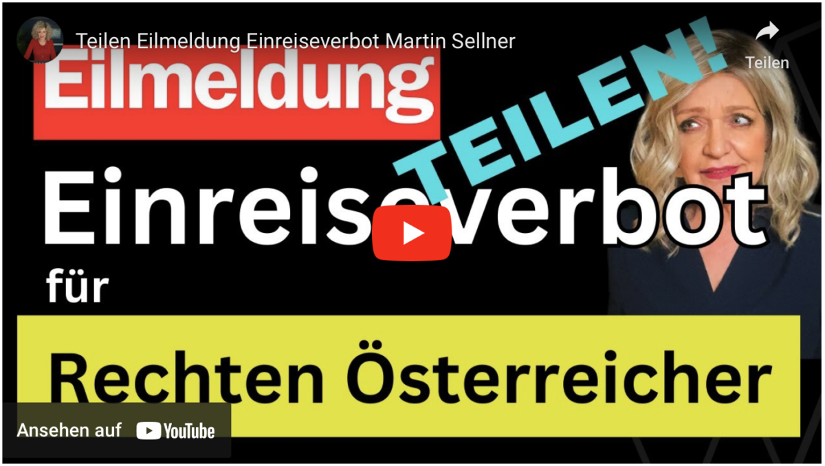 Teilen Eilmeldung Einreiseverbot Martin Sellner