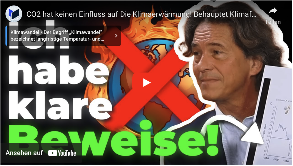 CO2 hat keinen Einfluss auf Die Klimaerwärmung! Behauptet Klimaforscher Dr. Bernhard Strehl!