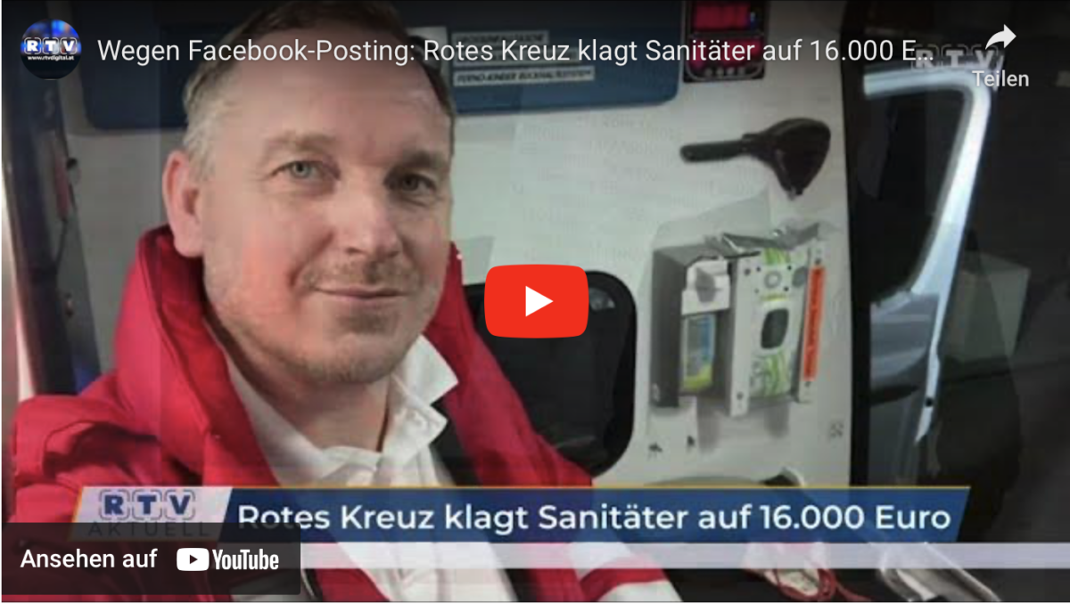 Wegen Facebook-Posting: Rotes Kreuz klagt Sanitäter auf 16.000 Euro