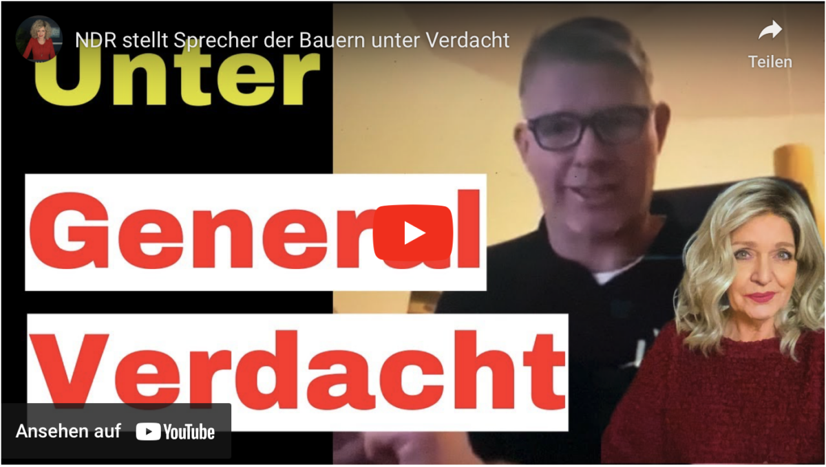 NDR stellt Sprecher der Bauern unter Verdacht!