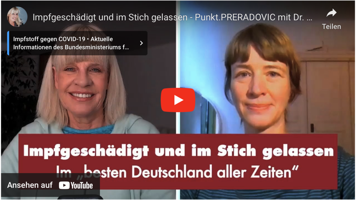 Impfgeschädigt und im Stich gelassen – Punkt.PRERADOVIC mit Dr. Ina Berninger