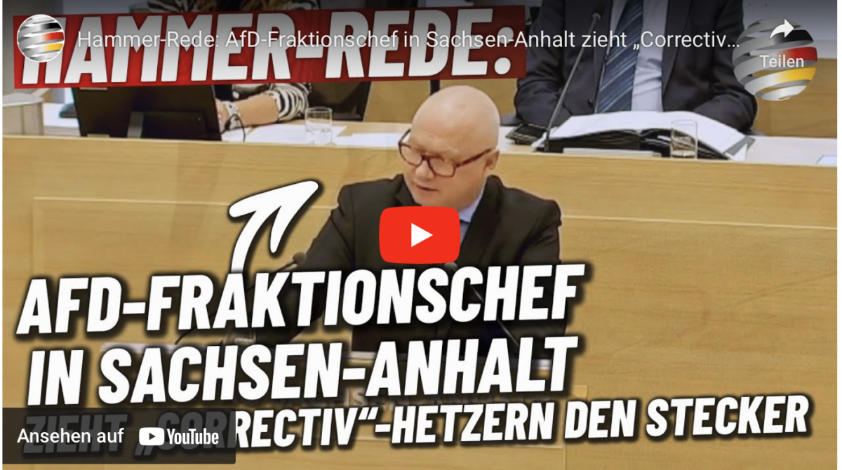 Hammer-Rede: AfD-Fraktionschef in Sachsen-Anhalt zieht „Correctiv“-Hetzern den Stecker!