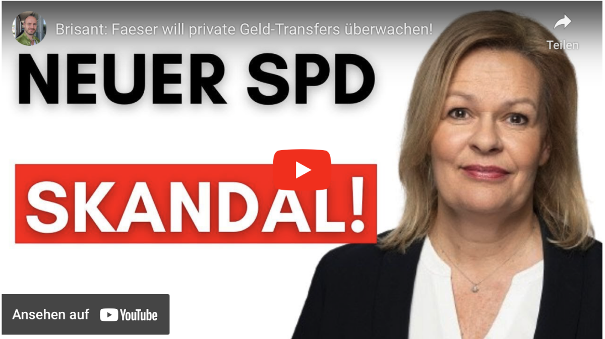 Brisant: Faeser will private Geld-Transfers überwachen!