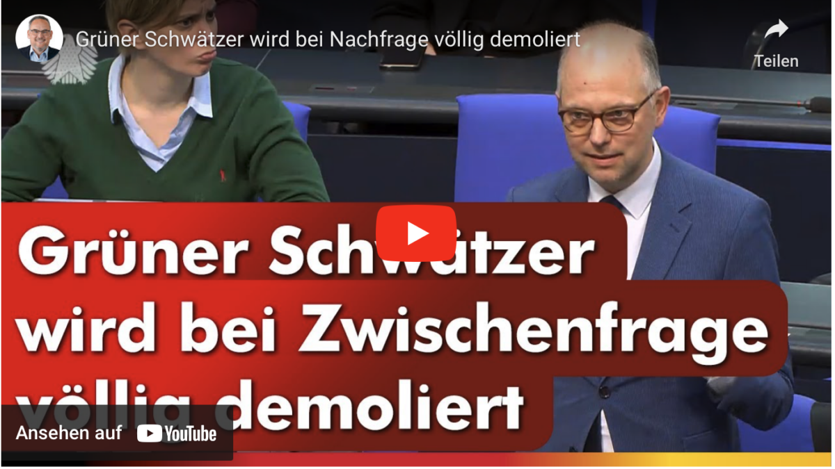 Grüner Schwätzer wird bei Nachfrage völlig demoliert