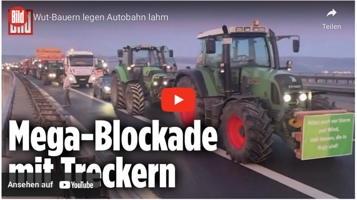 Wut-Bauern legen Autobahn lahm!