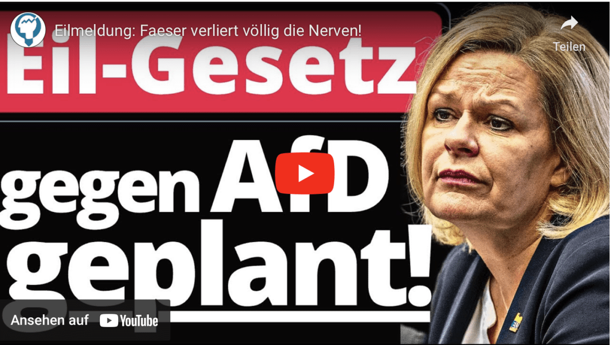 Eilmeldung: Faeser verliert völlig die Nerven!