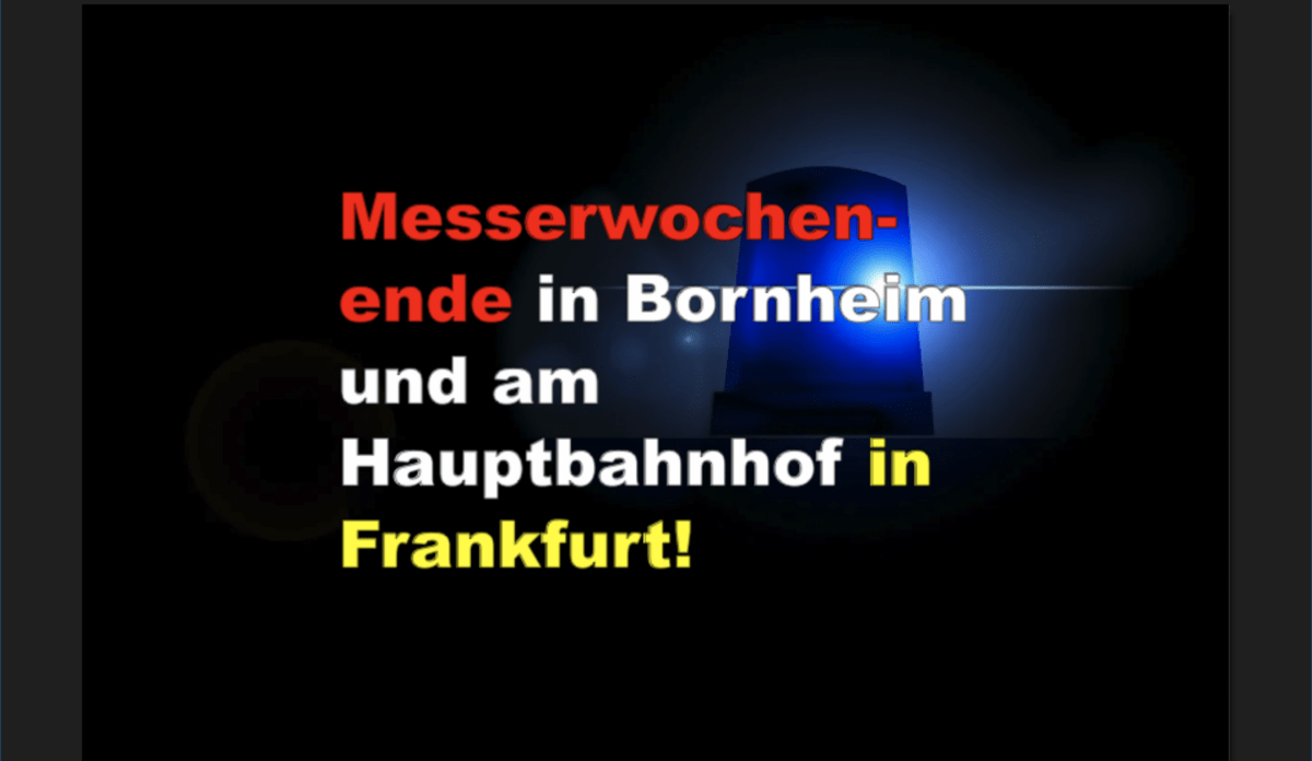 Messerwochenende in Bornheim und am Hauptbahnhof in Frankfurt!