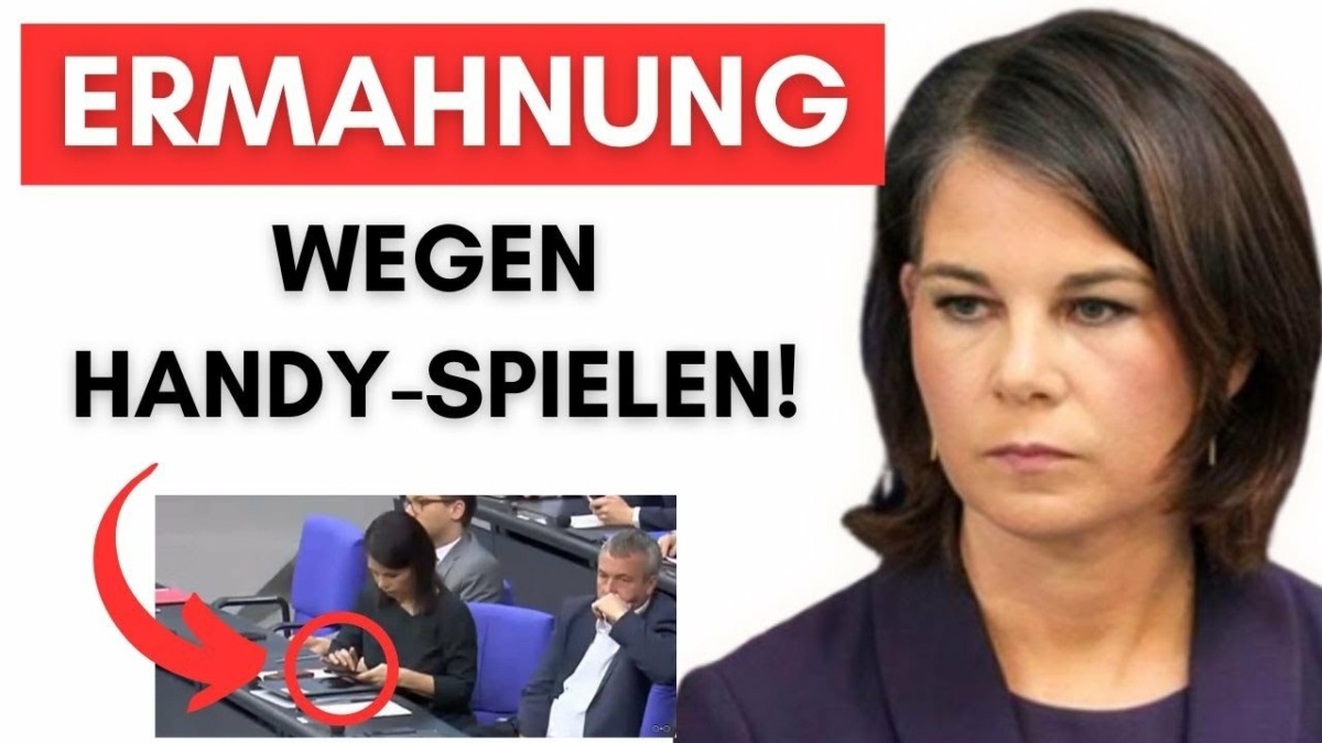 Frechheit: Baerbock spielt Handy, während Bundestag über Krieg debattiert.