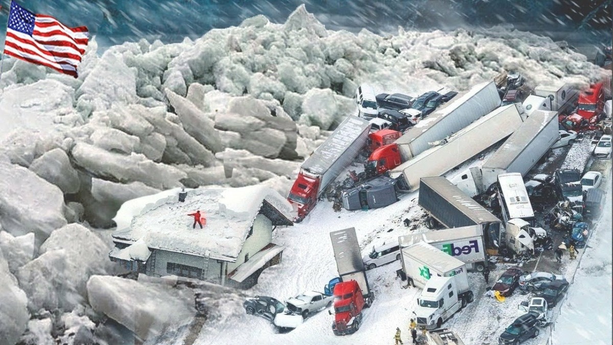 Amerika jetzt! Der Rekordschneesturm verursachte eine Reihe von Schleuder- und Autounfällen