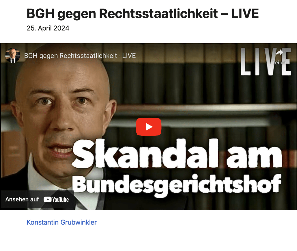 BGH gegen Rechtsstaatlichkeit – LIVE