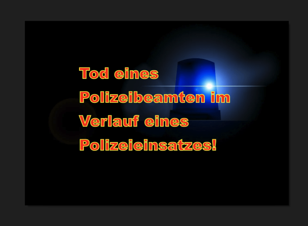 Bad Frankenhausen: Tod eines Polizeibeamten im Verlauf eines Polizeieinsatzes!