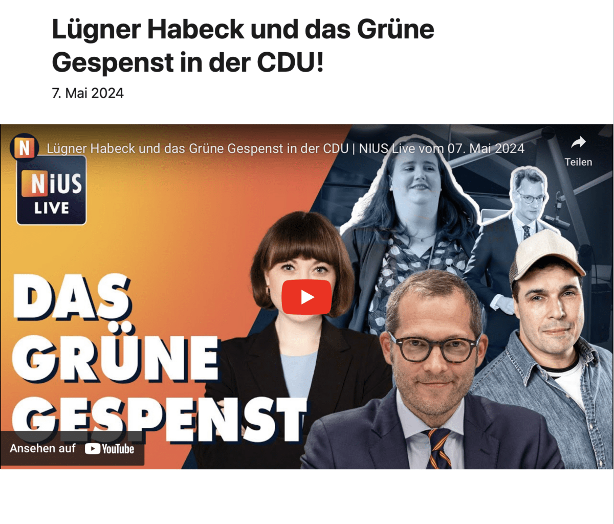 Lügner Habeck und das Grüne Gespenst in der CDU!