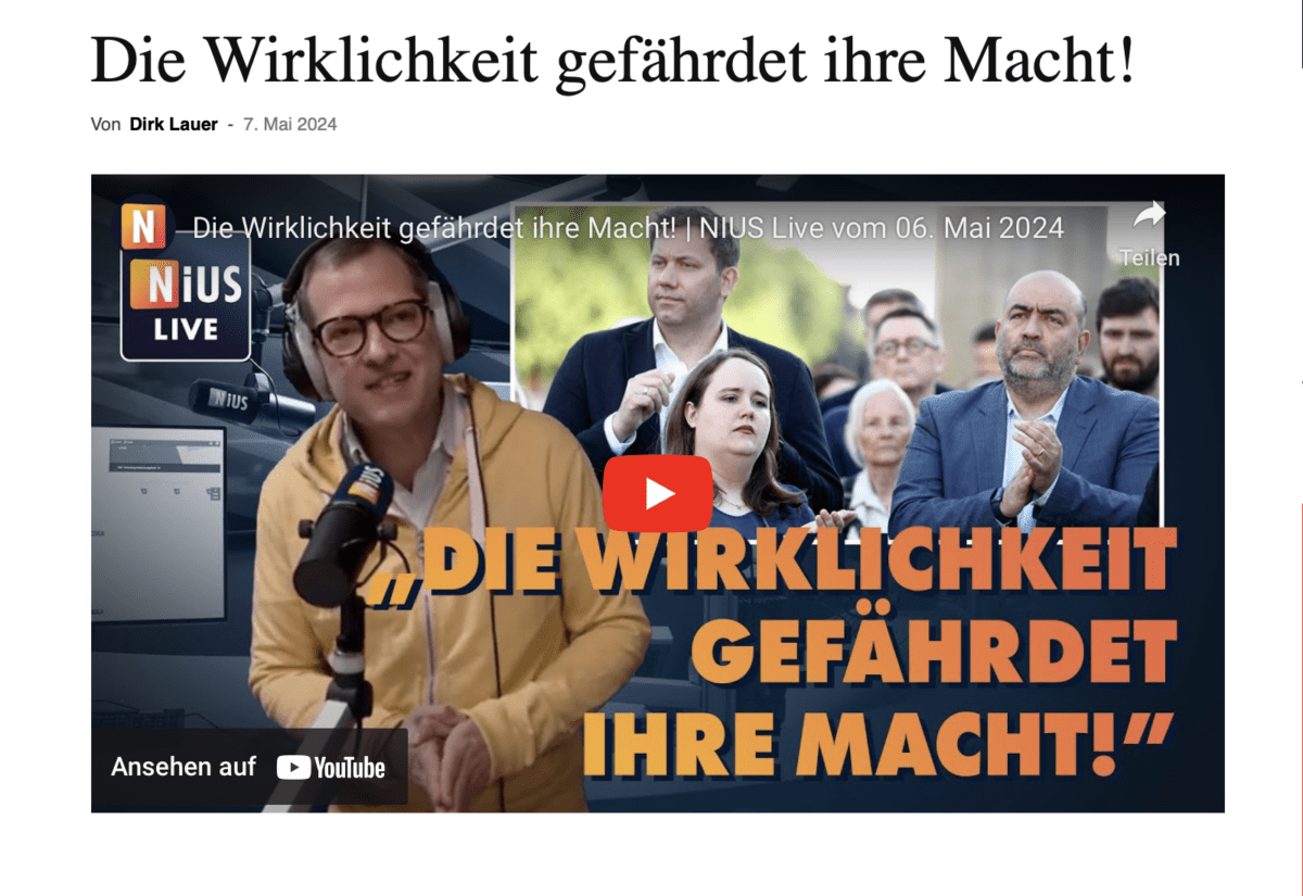 Die Wirklichkeit gefährdet ihre Macht!