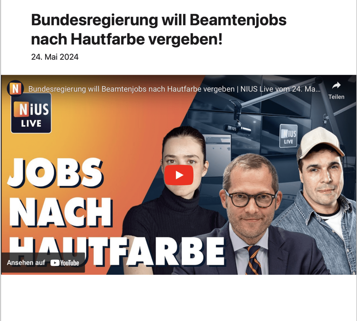 Bundesregierung will Beamtenjobs nach Hautfarbe vergeben!