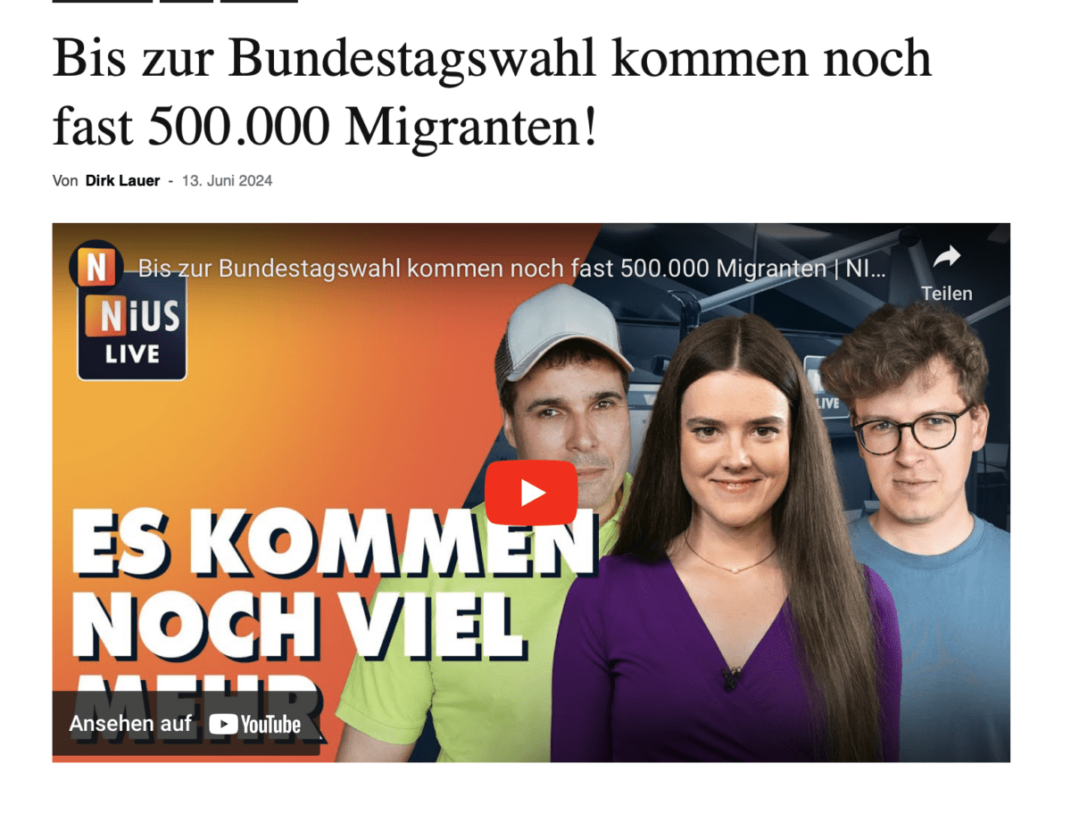 Bis zur Bundestagswahl kommen noch fast 500.000 Migranten!