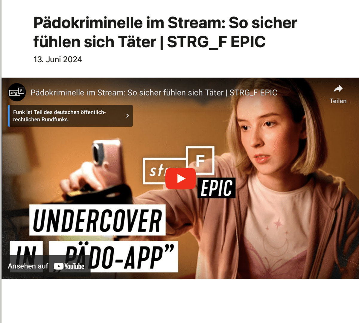 Pädokriminelle im Stream: So sicher fühlen sich Täter | STRG_F EPIC