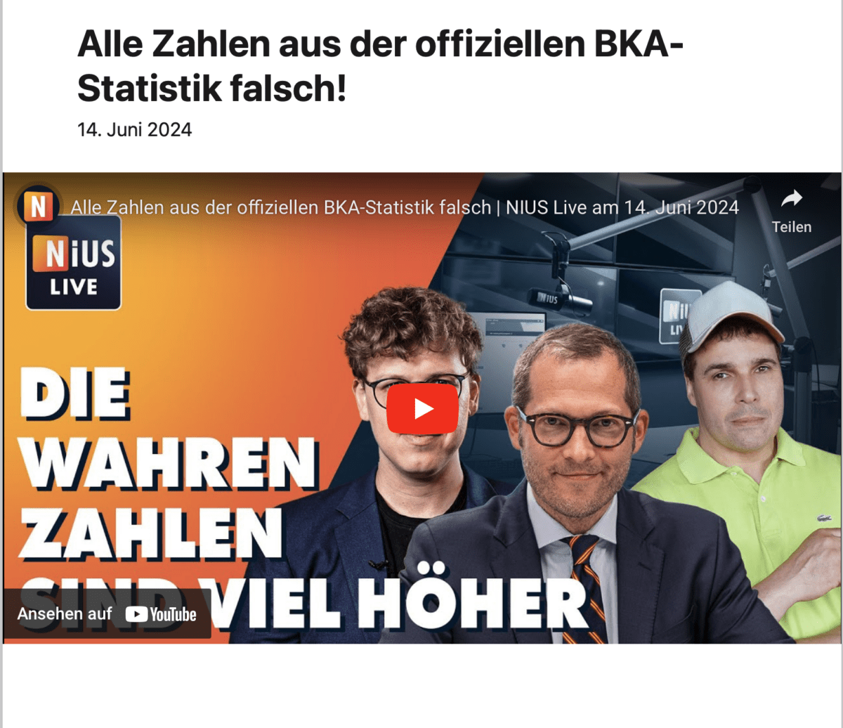 Alle Zahlen aus der offiziellen BKA-Statistik falsch!