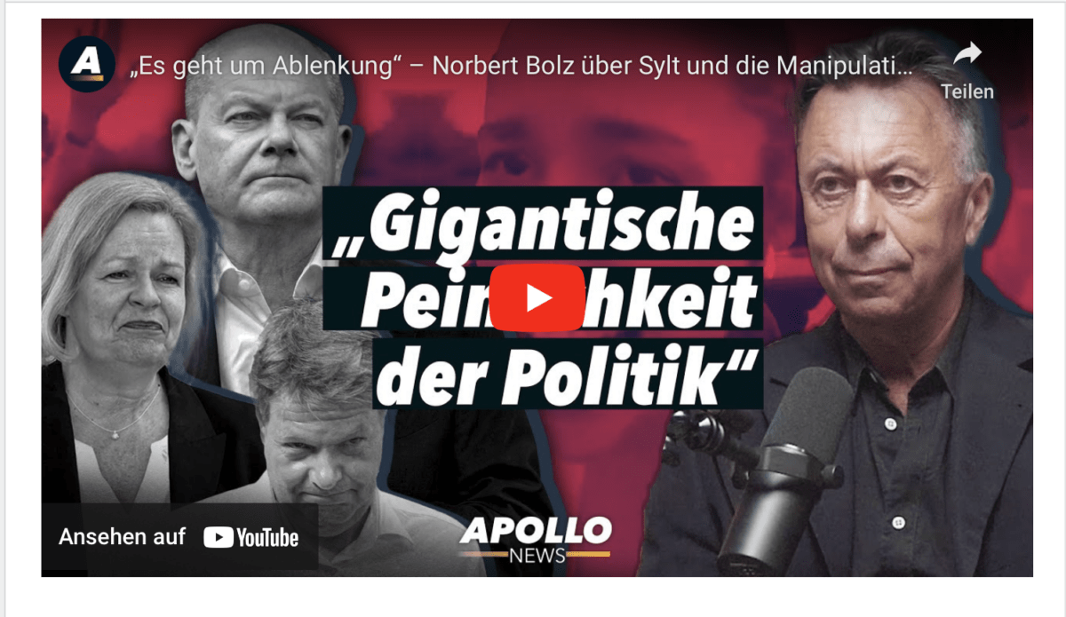 „Es geht um Ablenkung“ – Norbert Bolz über Sylt und die Manipulation der politischen Debatte!