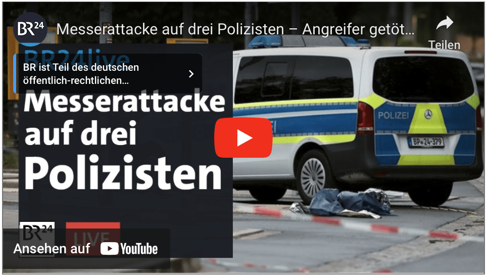 Messerattacke auf drei Polizisten – Angreifer getötet