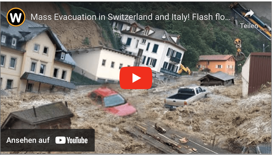 Massenevakuierung in der Schweiz und Italien! Sturzflut spült Häuser und Autos weg, Europa