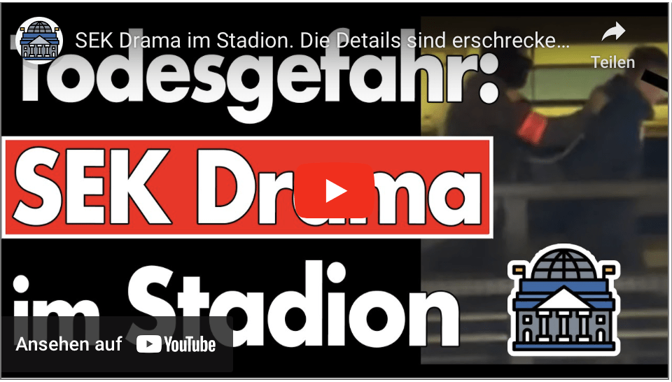 SEK Drama im Stadion. Die Details sind erschreckend. 53 Minuten Todesgefahr und niemand schreit auf!