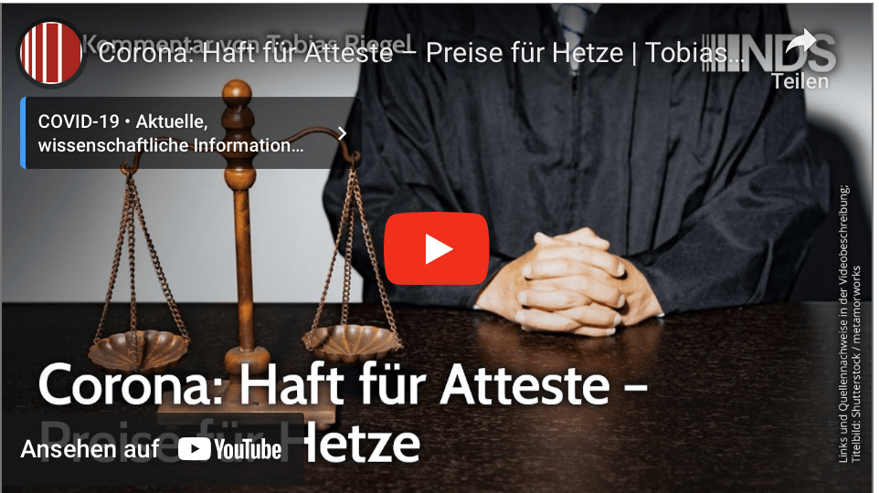 Corona: Haft für Atteste – Preise für Hetze | Tobias Riegel | NDS-Podcast
