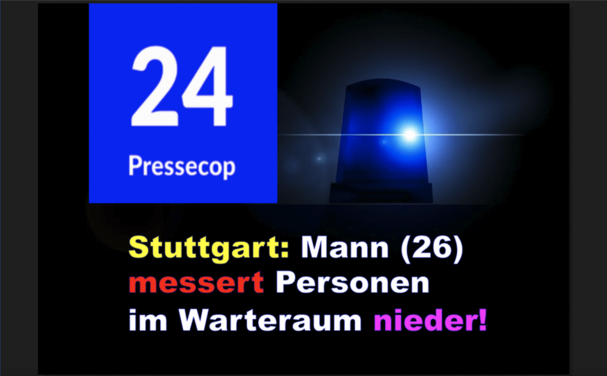Stuttgart: Mann (26) messert Personen im Warteraum nieder!