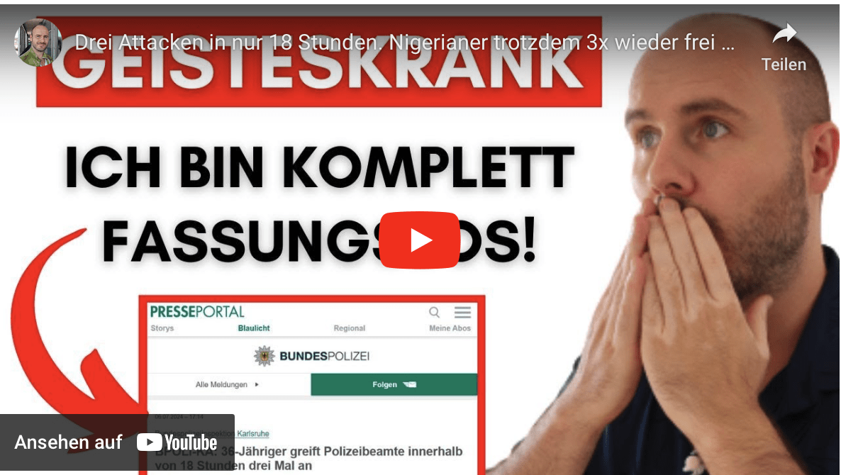 Drei Attacken in nur 18 Stunden. Nigerianer trotzdem 3x wieder frei gelassen….!