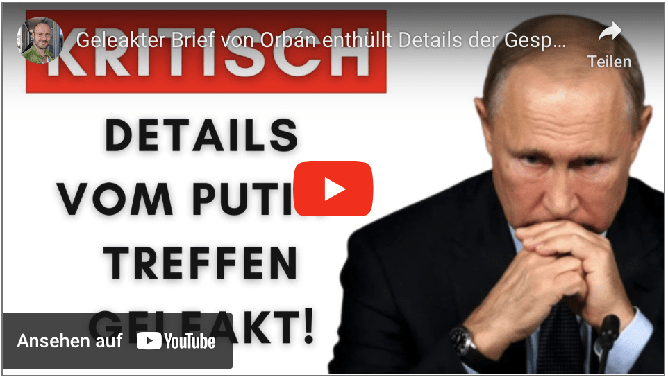 Geleakter Brief von Orbán enthüllt Details der Gespräche mit Putin!