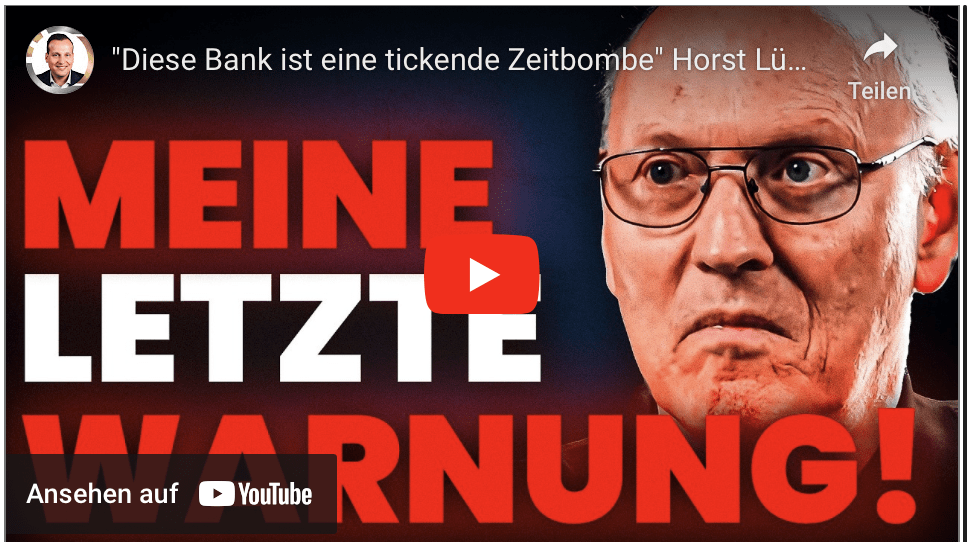 „Diese Bank ist eine tickende Zeitbombe“ Horst Lüning schlägt Alarm!