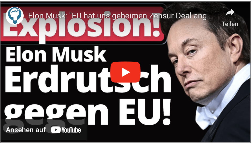 Elon Musk: „EU hat uns geheimen Zensur Deal angeboten!“