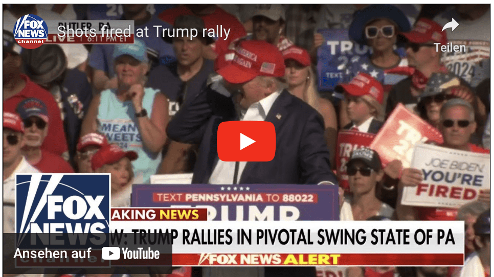 Feiger Mordanschlag auf Donald Trump! Schüsse auf bei Wahlkampfveranstaltung in Pennsylvania, ein Toter mehrere Verletzte!