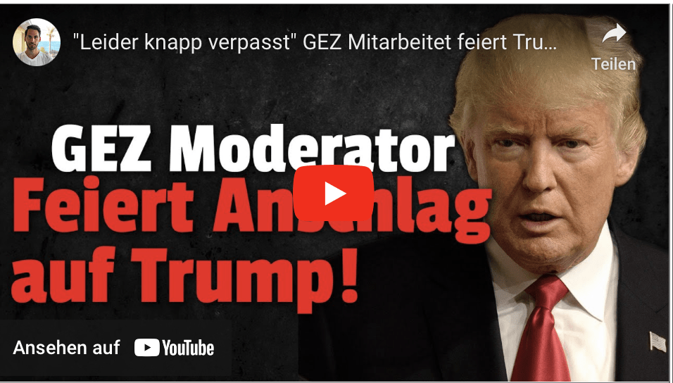 „Leider knapp verpasst“ GEZ Mitarbeitet feiert Trump Attentat!