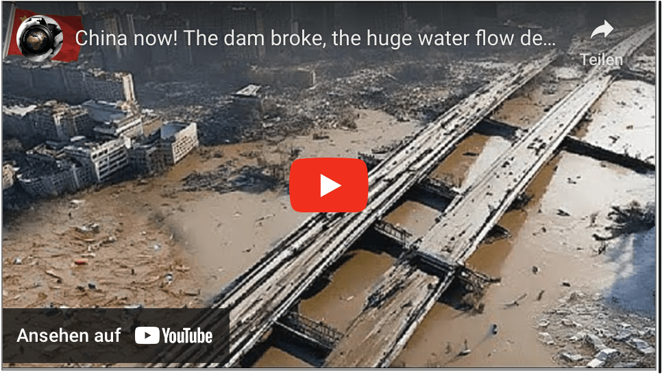 China jetzt! Damm brach, riesige Wasserflut überschwemmte die Stadt Hubei!