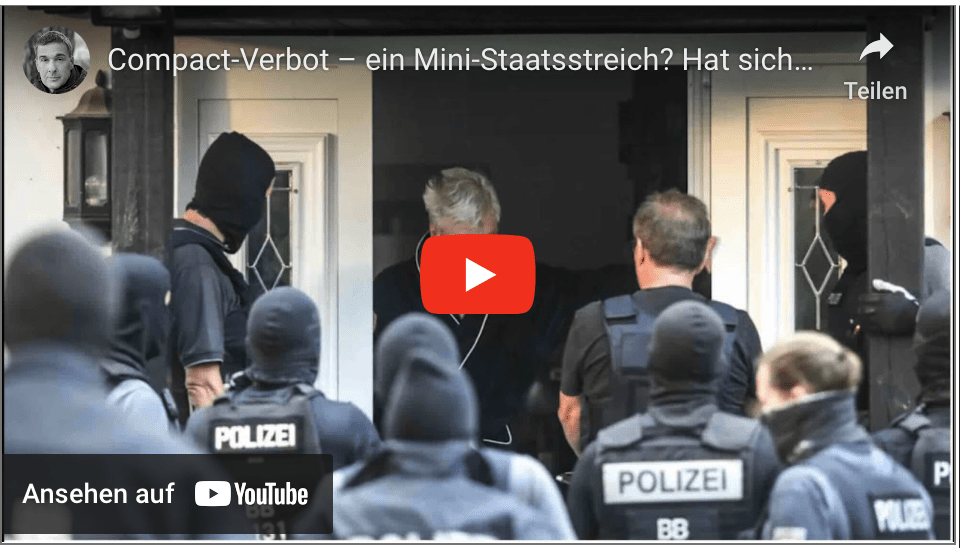 Compact-Verbot – ein Mini-Staatsstreich? Hat sich Faeser selbst ermächtigt? Was kommt als Nächstes?