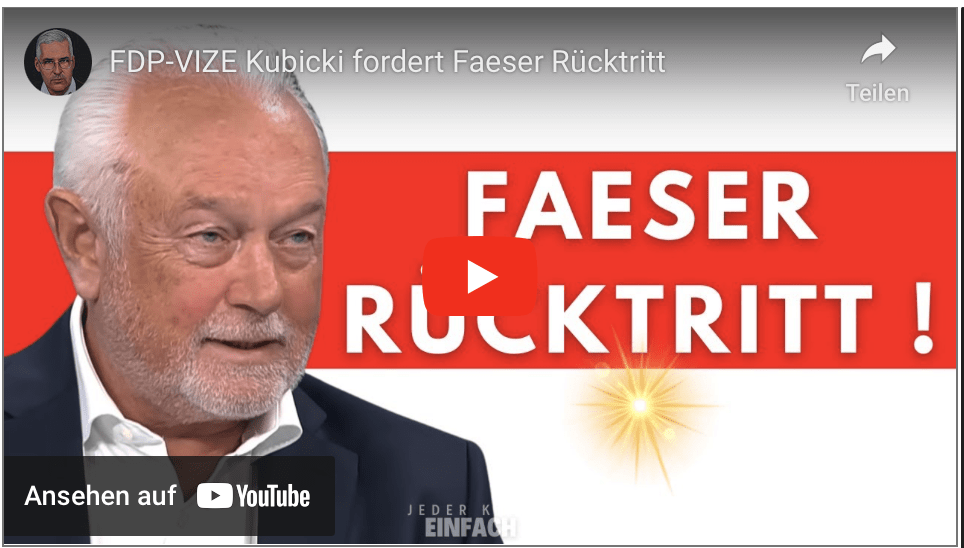 FDP-VIZE Kubicki fordert Faeser Rücktritt!