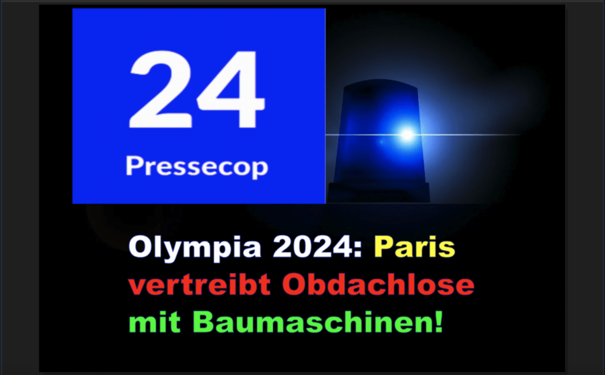 Olympia 2024: Paris vertreibt Obdachlose mit Baumaschinen!