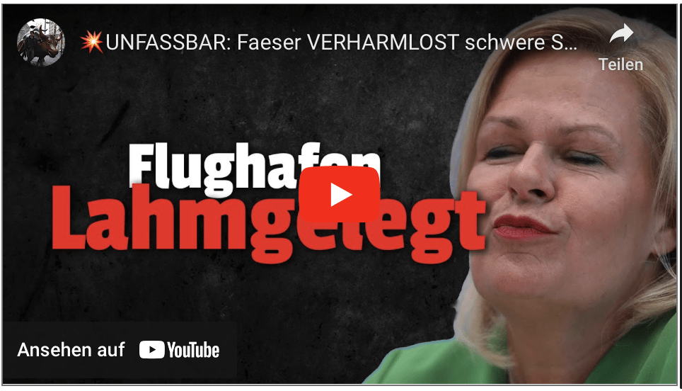 UNFASSBAR: Faeser VERHARMLOST schwere Straftaten!