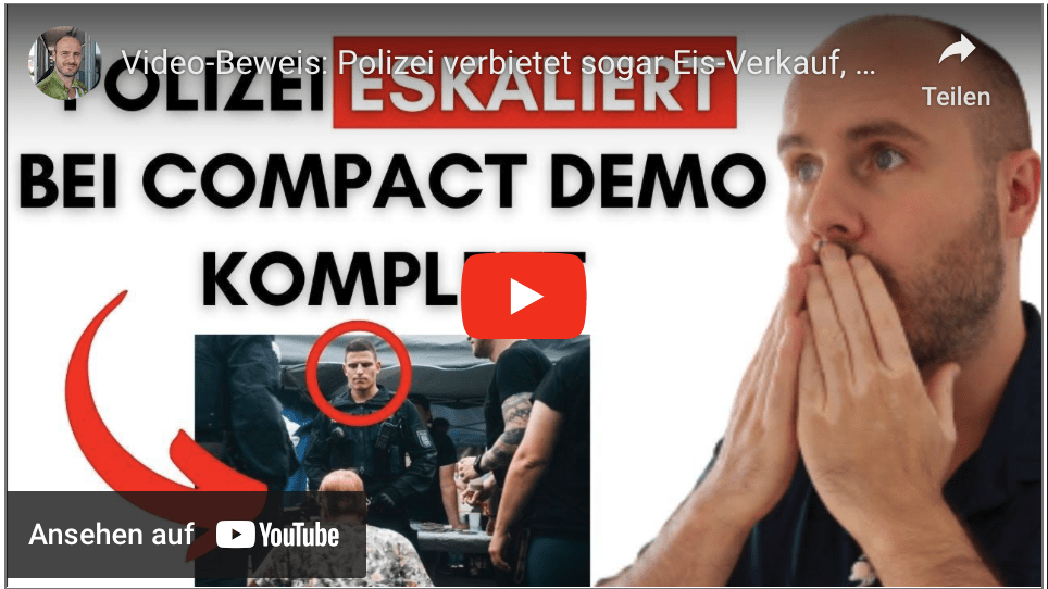 Video-Beweis: Polizei verbietet sogar Eis-Verkauf, weil Eis „rechts“ ist….